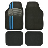 Cumpara ieftin Set Covorase Auto Universale Custo Tiger, Mocheta, negru cu insertie albastra, 4 buc, Universal, CUSTO POL