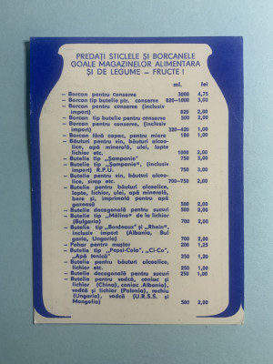 Calendar 1984 preț la reciclare sticle și borcane foto