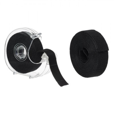 Bandă Adezivă, Home, Hook and Loop, Set 2 Buc, Dimensiuni 2.5m x 2cm, Transparentă, Negru foto