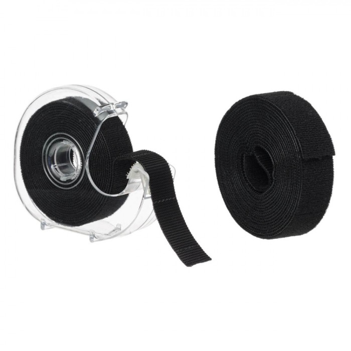Bandă Adezivă, Home, Hook and Loop, Set 2 Buc, Dimensiuni 2.5m x 2cm, Transparentă, Negru