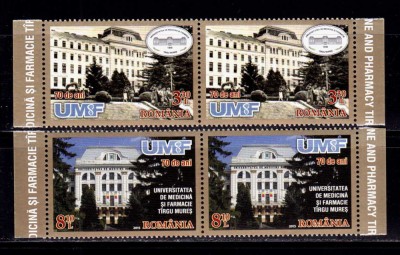 RO 2015 ,LP 2067 &amp;quot;70 ani - UMF Targu Mures &amp;quot; , serie pereche H , MNH foto