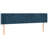 Cumpara ieftin Tablie pat cu aripioare albastru inchis 163x16x78/88 cm catifea