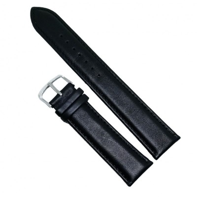 Curea de ceas din piele naturala neagra XL - 20mm, 22mm, 24mm - C3001 foto