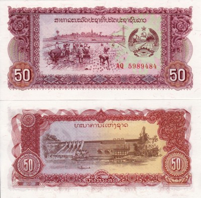 LAOS 50 kip ND 1979 UNC!!! foto