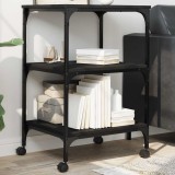 Cumpara ieftin Suport imprimantă 3 niveluri, negru, 50x41x75 cm lemn prelucrat