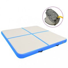 vidaXL Saltea gimnastică gonflabilă cu pompă albastru 200x200x10cm PVC