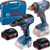 Bosch GSR 18V-50 + GDX 180-LI + GBA + GAL 18V-40 - Masina de gaurit si insurubat 50 Nm + Masina de insurubat cu impact patrat 1/2 inch si hexagon inte