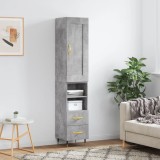 Cumpara ieftin Dulap &icirc;nalt, gri beton, 34,5x34x180 cm, lemn prelucrat