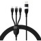 Cablu alimentare si date Baseus Flash Series 2 One-for-three Retractable,pt smartph,USB+USB Type-C la Micro-USB+Lightning+USB Type-C 100W,1.2m,negru