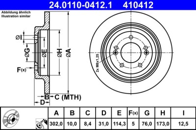 ATE 24.0110-0412.1 Disc frana foto