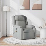 VidaXL Fotoliu de masaj rabatabil, gri deschis, textil