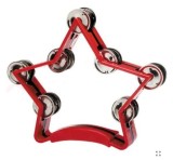 Cumpara ieftin Tamburina clopotei dubla PARROT Star percutie plastic Rosu