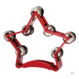 Tamburina clopotei dubla PARROT Star percutie plastic Rosu