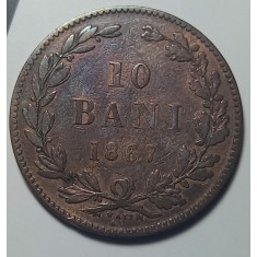 Rom&acirc;nia, 10 Bani 1867 Watt.