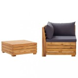 Set mobilier gradina cu perne, 2 piese, lemn masiv de acacia GartenMobel Dekor, vidaXL