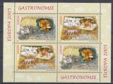 ROMANIA 2005 LP 1683 a EUROPA 2005 GASTRONOMIE BLOC DE 4 TIMBRE MNH, Nestampilat