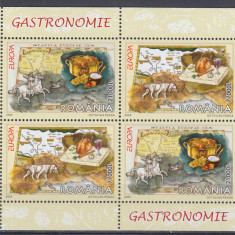 ROMANIA 2005 LP 1683 a EUROPA 2005 GASTRONOMIE BLOC DE 4 TIMBRE MNH