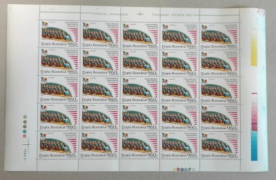 TIMBRE ROM&amp;Acirc;NIA LP1397/1995 -Coală 25 timbre- val. nominală 960lei -MNH foto