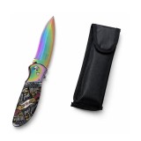 Cumpara ieftin Cutit automat, DEPOX&reg;, lamă multicolora, 24 cm, husa inclusa