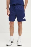 adidas pantaloni scurti Essentials barbati, culoarea albastru marin, IS6910