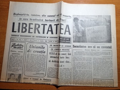 libertatea 2 martie 1990-interviu ion tiriac,sanatoriul marcuta foto