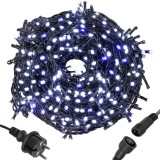 Instalatie pentru brad de Craciun, 300 LED-uri flash albastre, 25,5 m