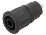 Soclu Banană 4mm 24A 1kV Negru Panou