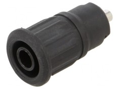 Soclu Banană 4mm 24A 1kV Negru Panou