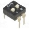 Intrerupator DIP, 2 pozitii, montare THT, 2 sectiuni, DIPTRONICS - NDI-02H-V