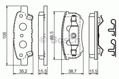 Set placute frana,frana disc CITROEN C-CROSSER (EP) (2007 - 2016) BOSCH 0 986 424 814 foto