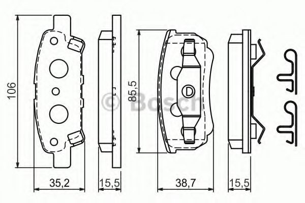 Set placute frana,frana disc CITROEN C-CROSSER (EP) (2007 - 2016) BOSCH 0 986 424 814