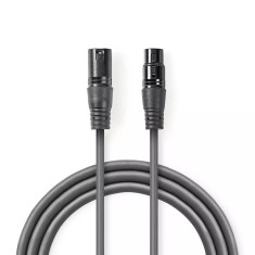 Cablu audio XLR 3-Pini tata - XLR 3-Pini mama Balansat 0.5m GrI NEDIS