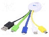 Cablu mufa Apple Lightning, USB A mufa, USB B micro mufa, USB B mini mufa, USB C mufa, {{Versiune}}, lungime 70mm, {{Culoare izola&amp;#355;ie}}, AKYGA -