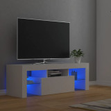 Comodă TV cu lumini LED, alb, 120x35x40 cm, vidaXL
