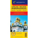 Ukrajna, Moldova, Feh&eacute;roroszorsz&aacute;g t&eacute;rk&eacute;p - Cartographia Kft.