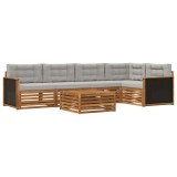 vidaXL Set de canapele de exterior 6 pcs Natural și gri deschis 3383374