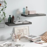 VidaXL Rafturi de perete, 2 buc., gri extralucios, 50x23x3,8 cm, MDF