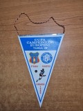 fanion steaua bucuresti - kuusysi - turul 3 in cupa campionilor europeni - 5 martie 1986