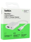 Belkin Rockstar 3.5mm Audio + Usb-c Charge Adapter