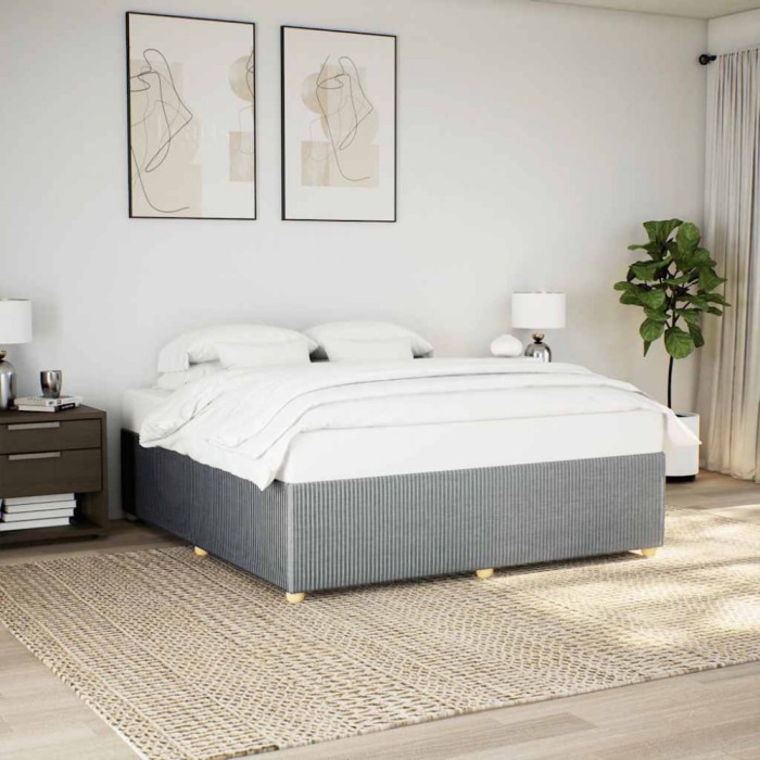 vidaXL Cadru de pat fără saltea, gri deschis, 200x200 cm, textil 3284963