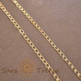 Cumpara ieftin Lant unisex cu zale clasice placat cu aur 18K