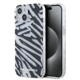 Husa pentru iPhone 15 / iPhone 14 / iPhone 13 - Karl Lagerfeld IML Luxury (KLHCP15SHZBPKCCK) - Zebra Pattern&amp;Cord
