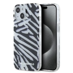 Husa pentru iPhone 15 / iPhone 14 / iPhone 13 - Karl Lagerfeld IML Luxury (KLHCP15SHZBPKCCK) - Zebra Pattern&amp;Cord