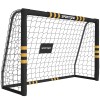 SPORTNOW Poartă de fotbal cu protecție din spumă, 5 țăruși de sol și plasă PE, 180x60x120cm, Galben | Aosom Romania