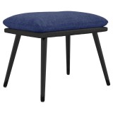 Cumpara ieftin Taburet, albastru, 45x29,5x35 cm, material textil si piele eco