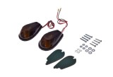 Set 2 Semnalizari Moto BA15S 12V 23W, Carcasa Metal, Abajur Plastic, Cablu 220mm