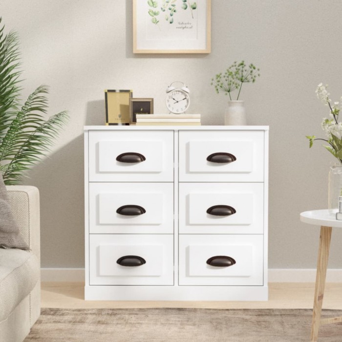 vidaXL Servantă, alb, 70x35,5x67,5 cm, lemn prelucrat