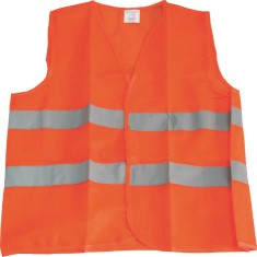 Vesta reflectorizanta subtire, cu benzi semnalizare, portocalie, marimea XL