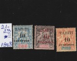 Oceania franceza 1921 - Navigatie si comert,supratipar 10 centimes,dantelate,urme de sarniera,MH,Mi 21-23 II
