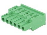 Regletă de conexiuni deconectabilă 5mm 6 piste unghi mufă
